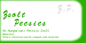 zsolt pecsics business card